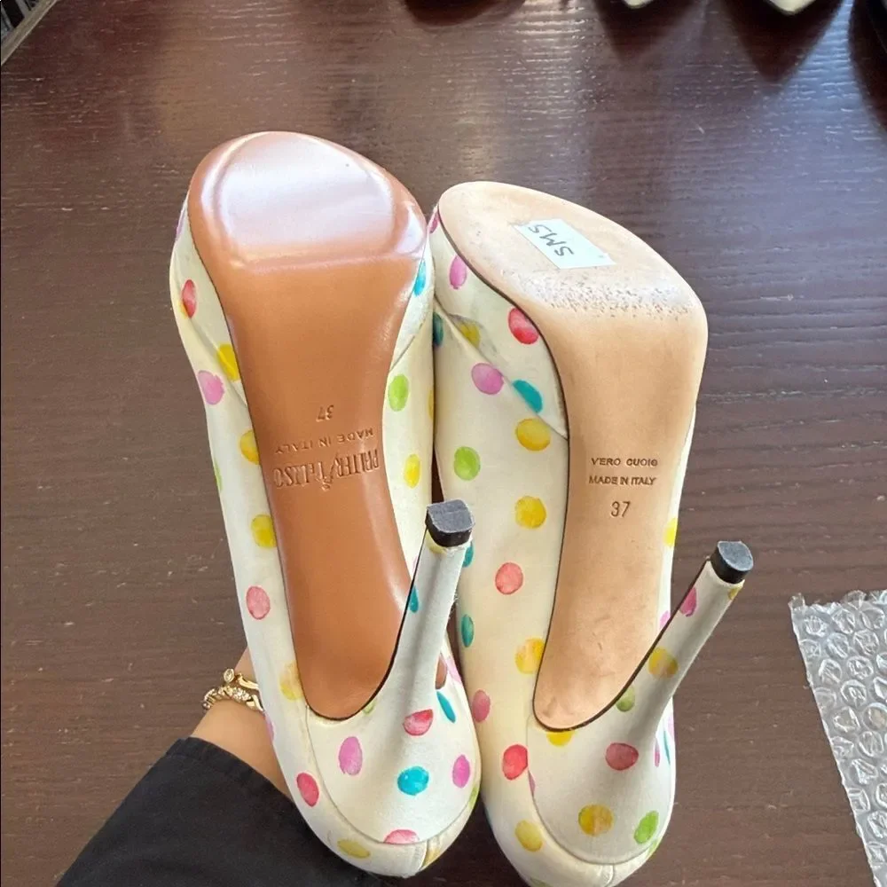 Playful Polka Dot Peep Toe Heels by